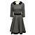Vestido midi acampanado de lana con cuello Prada Grey / Black