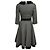 Vestido midi acampanado de lana con cuello Prada Grey / Black - vista 3