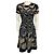 Valentino Garavani Abito midi svasato Valentino Black Multi a maniche corte in jacquard floreale e uccelli