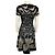 Valentino Garavani Abito midi svasato Valentino Black Multi a maniche corte in jacquard floreale e uccelli - vista 3