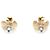 Boucles d'oreilles Chanel CC plaquées or avec fleurs laquées - vue 2