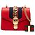 Borsa Red Gucci Mini Calfskin Web Sylvie Chain Satchel Rosso - vista 7