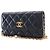 Borsa a tracolla Wallet On Chain Chanel CC in pelle d'agnello matelassé smaltata e perle, nera Nero - vista 10