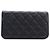 Borsa a tracolla Wallet On Chain Chanel CC in pelle d'agnello matelassé smaltata e perle, nera Nero - vista 2