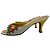 Mules con Tacco Louis Vuitton Patent Floral Bianco Beige