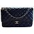 Timeless Bolsa de ombro Chanel Jumbo em pele de cordeiro acolchoada preta, seminova