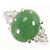 Autre Marque Platin-Bandring mit Jade und Diamanten