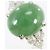 Autre Marque Platin-Bandring mit Jade und Diamanten - Ansicht 2