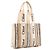 CHLOÉ - Sac Cabas Woody Chloé em lona e couro bege e preto - vista 2