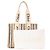 CHLOÉ - Sac Cabas Woody Chloé em lona e couro bege e preto - vista 8