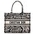 DIOR - Bolso Cabas Book Tote Medium Dior en toile de Jouy beige y azul Azul marino