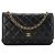 CHANEL - Bolsa de ombro Wallet On Chain Classic/Timeless Chanel em couro liso preto