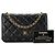 CHANEL - Bolsa de ombro Wallet On Chain Classic/Timeless Chanel em couro liso preto - vista 11