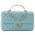 CHANEL - Borsa a tracolla Classique/Timeless Top Handle Chanel in pelle liscia blu