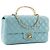 CHANEL - Borsa a tracolla Classique/Timeless Top Handle Chanel in pelle liscia blu - vista 2