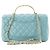 CHANEL - Borsa a tracolla Classique/Timeless Top Handle Chanel in pelle liscia blu - vista 3