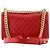 CHANEL - Borsa a tracolla Boy Chanel in pelle liscia rossa Rosso - vista 3