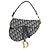 Christian Dior Medium Saddle Bag aus Blue Oblique Jacquard-Canvas - Ansicht 8