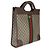 Gucci Beige GG Supreme Canvas Textured Calfskin Web Medium Ophidia Slip Handle T - Ansicht 4