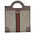 Gucci Beige GG Supreme Canvas Textured Calfskin Web Medium Ophidia Slip Handle T - Ansicht 8