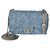 Gabrielle Borsa Mini Flap Chanel in denim blu trapuntato con Camelia e cuore