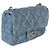 Gabrielle Borsa Mini Flap Chanel in denim blu trapuntato con Camelia e cuore - vista 3