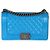 Borsa Chanel Boy Old Medium in vernice matelassé blu