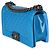 Borsa Chanel Boy Old Medium in vernice matelassé blu - vista 3