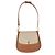 Autre Marque Borsa Mini Voltaire con manico Saint Laurent in tela e pelle di vitello Natural Tan Marrone Beige - vista 5