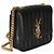 Autre Marque Saint Laurent Vicky Medium Kettentasche aus schwarzem gestepptem Lammleder mit Monogramm - Ansicht 4