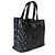 Borsa Shopping Chanel Boy in vernice matelassé blu navy - vista 4