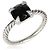David Yurman Sterling Silver Onyx and Diamond Chatelaine Ring - view 2