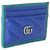 Tarjetero Gucci Marmont Torchon de piel de becerro acolchada azul - vista 4