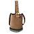 Mini borsa secchiello Pebble Loewe in camoscio marrone e strisce di rafia - vista 8