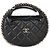 Gabrielle Chanel Mini Chain Around Pouch Hobo aus schwarzem gestepptem Lammleder - Ansicht 8