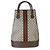 Borsa Duffel Gucci Beige GG Supreme Canvas Textured Dollar Calfskin Web Savoy Top Handle - vista 2