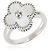 Van Cleef & Arpels Vintage Alhambra Ring aus Weißgold, Perlmutt und Diamanten - Ansicht 2