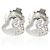 Autre Marque John Hardy Sterling Silver Diamond Pebble Heart Ohrringe