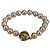 Autre Marque Bracciale con perle Baroque Light Pink 9 mm e chiusura a spirale in tono oro testurizzato