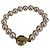 Autre Marque Bracciale con perle Baroque Light Pink 9 mm e chiusura a spirale in tono oro testurizzato - vista 3