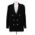 Chanel Chaqueta cruzada de lana negra