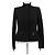 Hermès black wool jacket with leather details