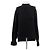 Autre Marque Marineblauer Rollkragenpullover mit weißen Punkten