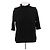 Autre Marque Schwarzer Rollkragenpullover mit Dreiviertelärmeln