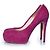 Brian Atwood, décolleté con plateau in camoscio rosa - vista 2