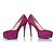 Brian Atwood, décolleté con plateau in camoscio rosa - vista 5