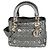Christian Dior Bolso Tote Lady Dior Medium en piel Cannage flexible plata metálica