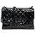 CHANEL Vintage Double/Two Face Maxi 30 – Pelle verniciata nera – Hardware annerito – All Black