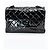 CHANEL Vintage Double/Two Face Maxi 30 – Pelle verniciata nera – Hardware annerito – All Black - vista 5