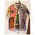 Autre Marque Alemáis Set Camicia e Pantaloni in Lino Stampato Tropicana - vista 3